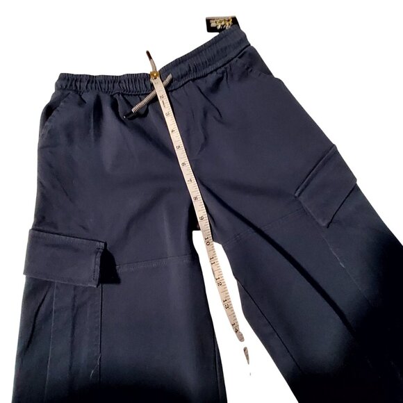 Boys Cargo Pants Navy Blue S/6/7 Elastic Waist 100% Cotton All Season Casual - Picture 4 of 7